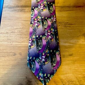 J. Garcia Lizard Board Purple Artistic Tie